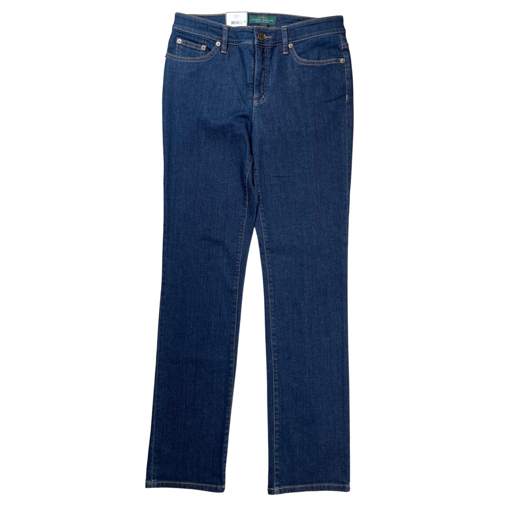 New Lauren Ralph Lauren Straight Jeans Womens 8 Indigo Curvy Modern Straight NWT